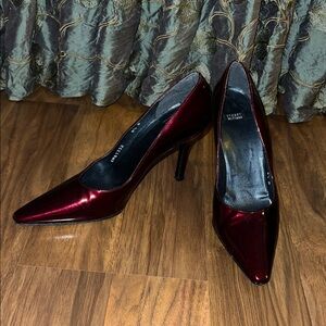 Elegant Burgundy Metallic Stiletto Heels